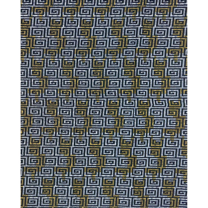 African Print Fabric/ Ankara - Black, White, Yellow 'Corners of Kabala' Design, YARD or WHOLESALE