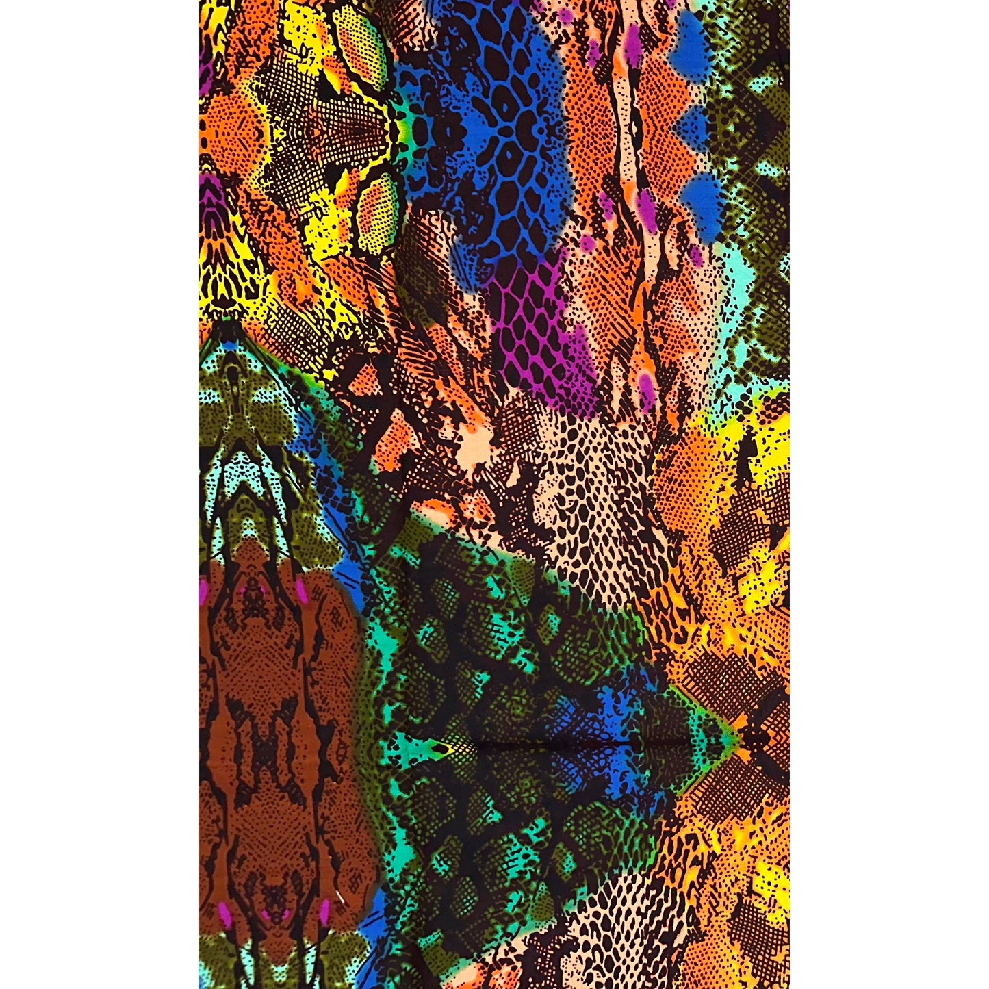 African Print Fabric/ Ankara - Multicolored 'Ntima Simba' Design, Yard or Wholesale
