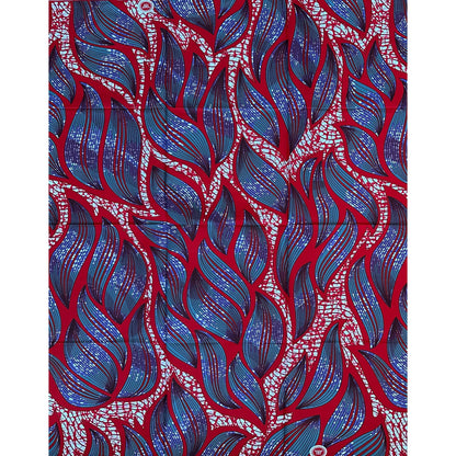 African Print Fabric/ Ankara - Red, Purple, Gray, Brown 'Growth Does Not Ask Permission,’ 1 YARD