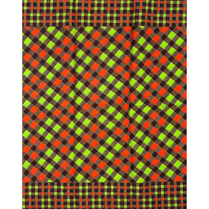 African Print Fabric/ Ankara - Green, Orange, Brown ‘Market After Five' Design, 1 YARD