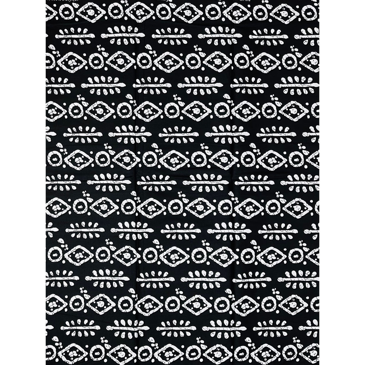 African Print Fabric/ Ankara - Black, White 'Simple Truths' Design, YARD or WHOLESALE