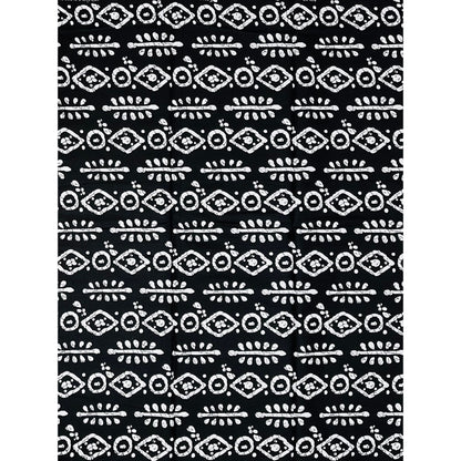 African Print Fabric/ Ankara - Black, White 'Simple Truths' Design, YARD or WHOLESALE