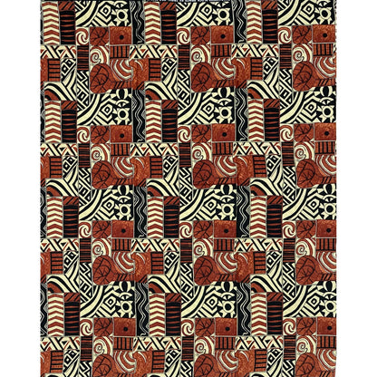 African Print Fabric/ Ankara - Brown, Black, Beige 'Somebody’s Ancestor' Design, Yard or Wholesale