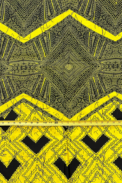 African Print Fabric/ Ankara - Yellow, Black 'High Noon' YARD or WHOLESALE