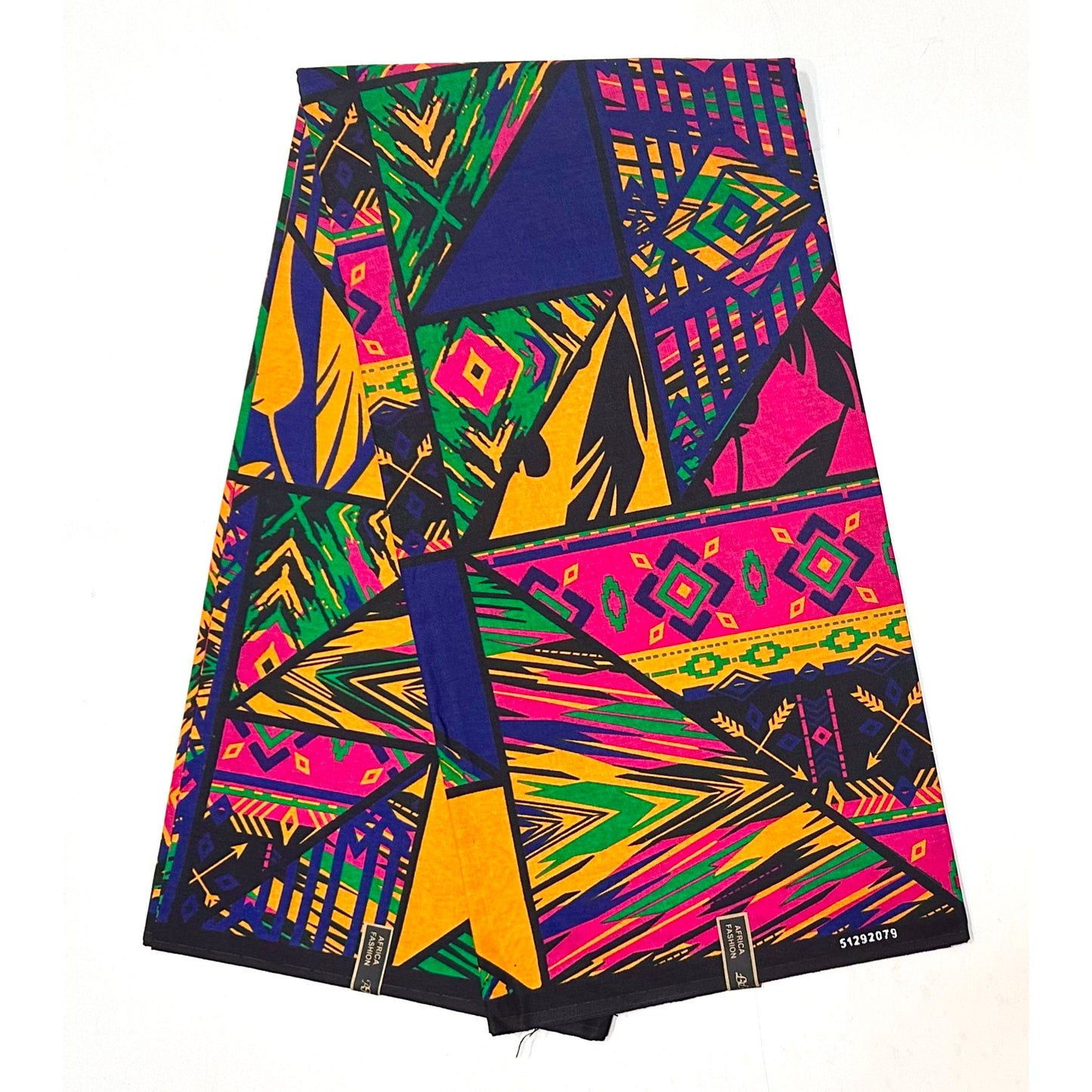 African Print Fabric/Ankara - Fuchsia, Blue, Green, Marigold, Black 'Plot Twist', YARD or WHOLESALE