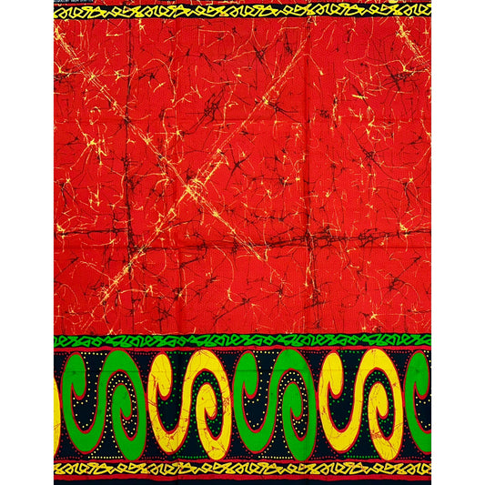 African Print Fabric/ Ankara - Red, Green, Yellow, Black 'Amai Lively' Design