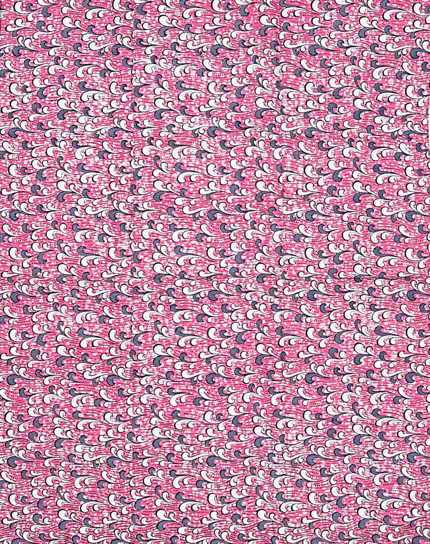 African Print Fabric/ Ankara - Pink, Navy 'Wind Beneath My Wings', 1 Yard