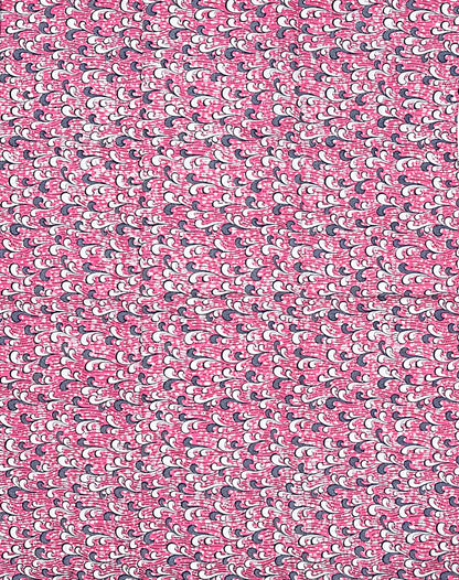 African Print Fabric/ Ankara - Pink, Navy 'Wind Beneath My Wings', 1 Yard