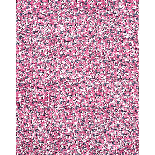 African Print Fabric/ Ankara - Pink, Navy 'Wind Beneath My Wings', 1 Yard