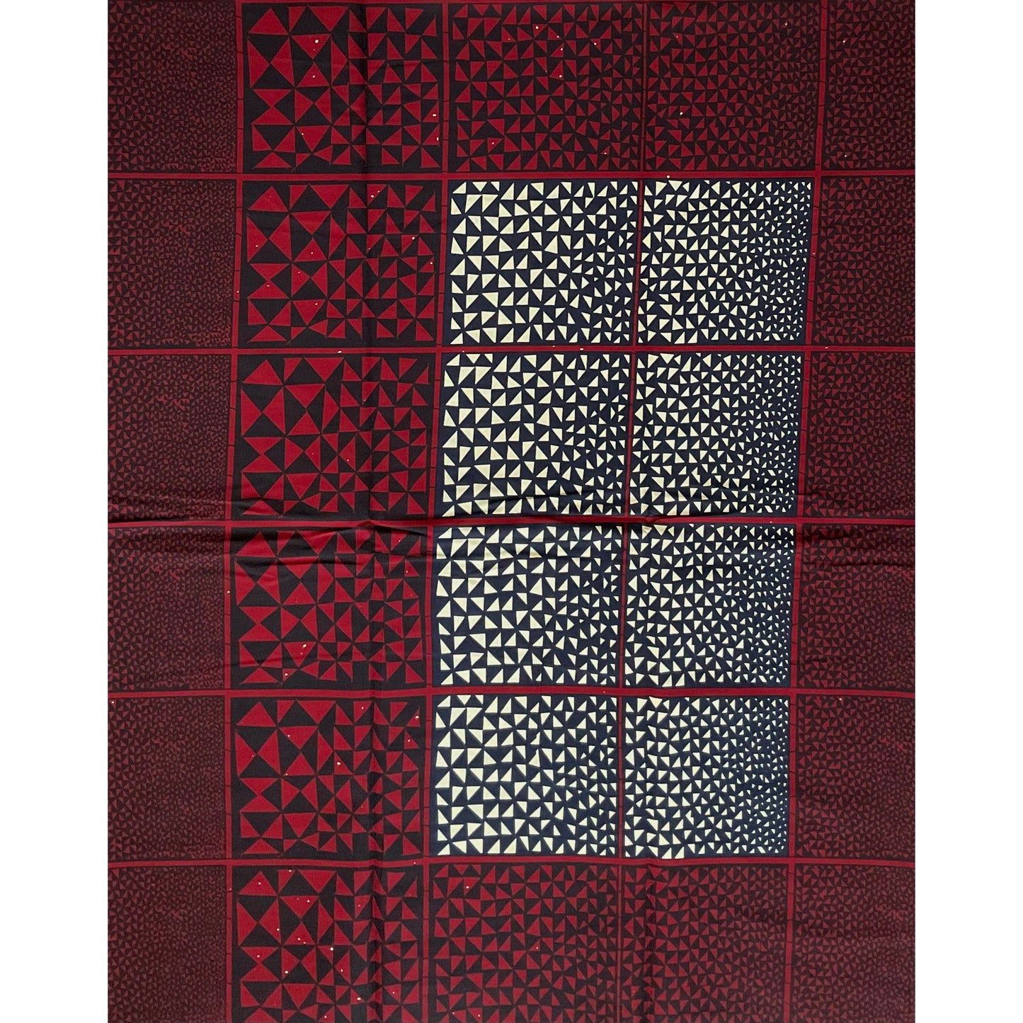 African Print Fabric/ Ankara - Dark Red, Navy, Beige 'Toke Passage' Design, YARD or WHOLESALE