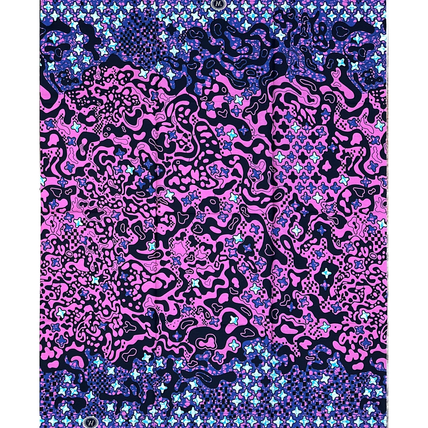 African Print Fabric/ Ankara - Purple, Blue 'Ojú Òru', 1 YARD
