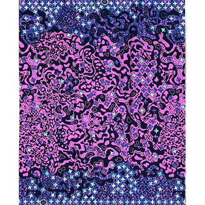 African Print Fabric/ Ankara - Purple, Blue 'Ojú Òru', 1 YARD