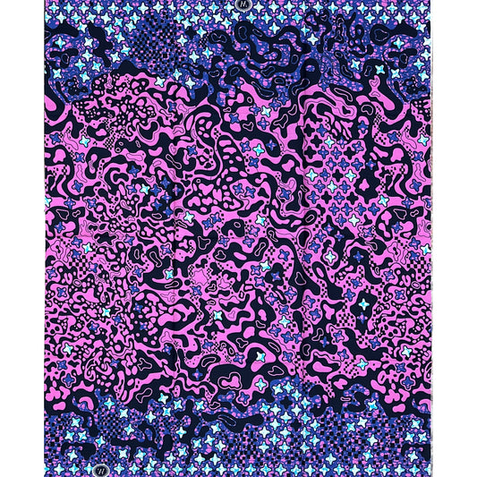 African Print Fabric/ Ankara - Purple, Blue 'Ojú Òru', 1 YARD