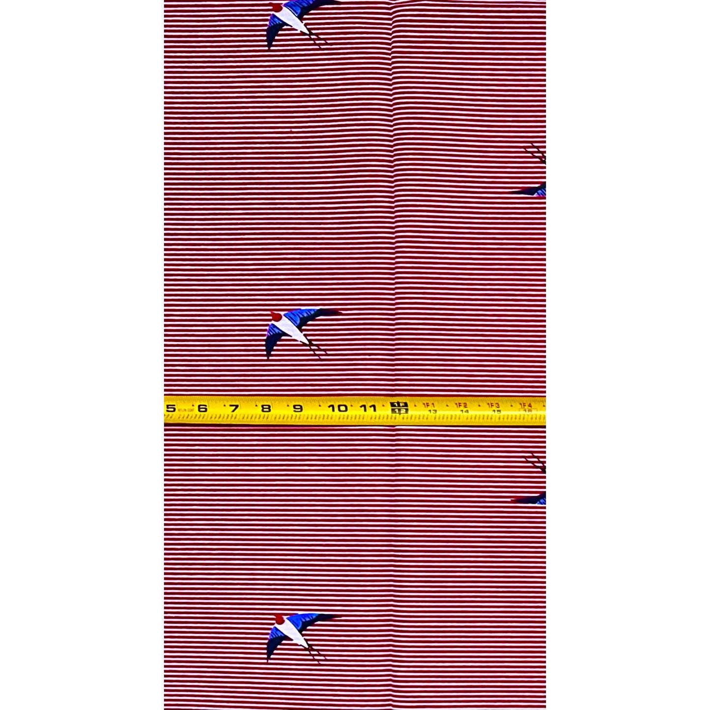 African Print Fabric/Ankara - Red, Blue "Cleared for Takeoff" Design, YARD or WHOLESALE