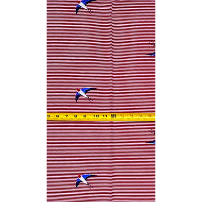 African Print Fabric/Ankara - Red, Blue "Cleared for Takeoff" Design, YARD or WHOLESALE
