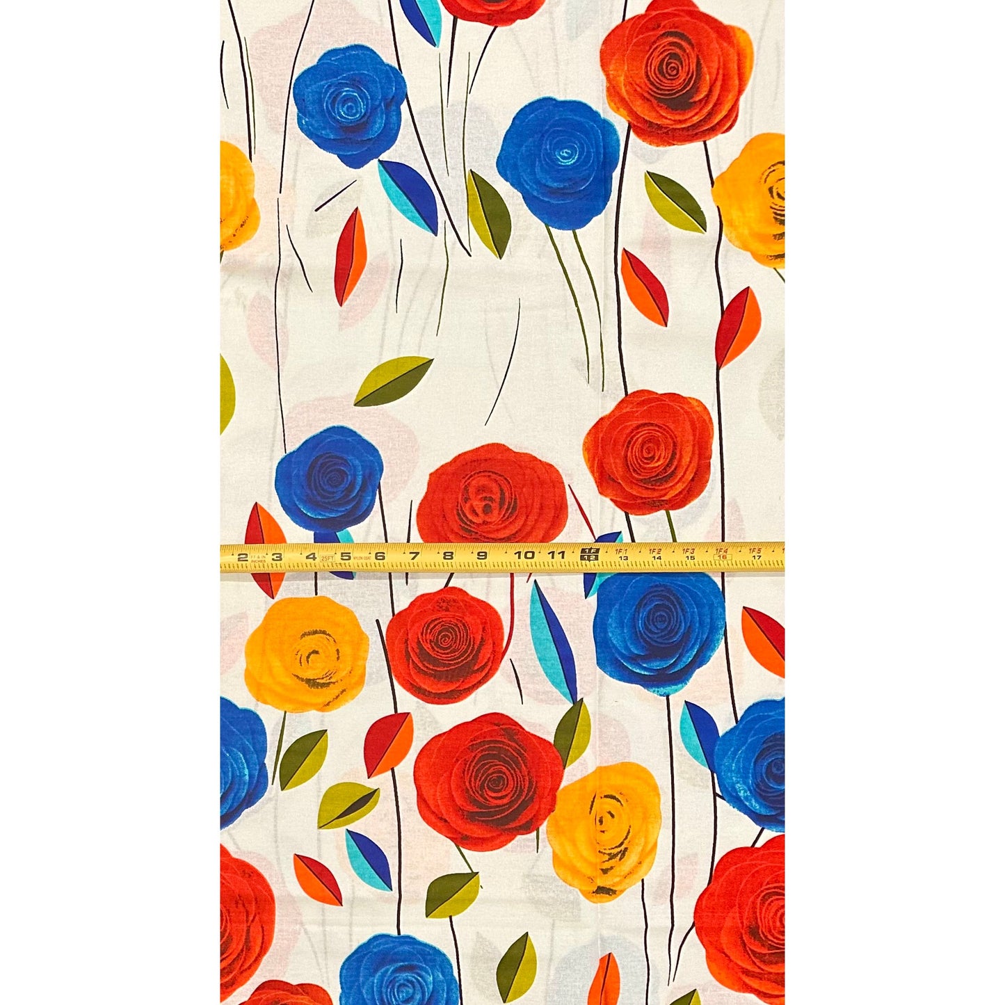 African Print Fabric/Ankara - Red, Blue, Marigold, Green "Ondo Bloom Theory" Design, YARD or WHOLESALE