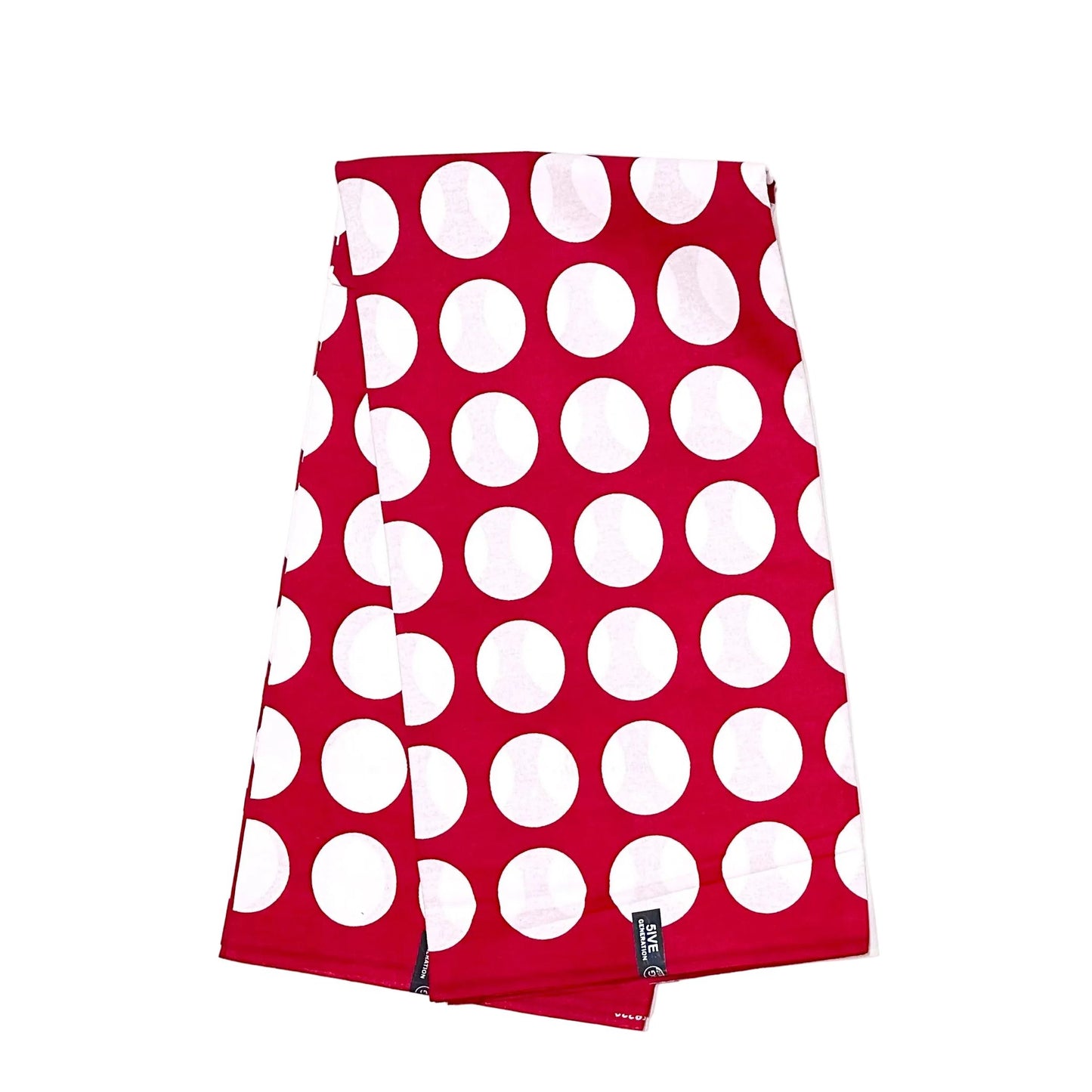 African Print Fabric/ Ankara - Red, White 'Polka Dot' Design, YARD or WHOLESALE