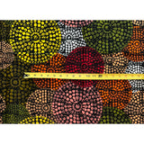 African Print Fabric/ Ankara - Black, Red, Pink, Orange, Green 'Tafari Circles’ YARD or WHOLESALE