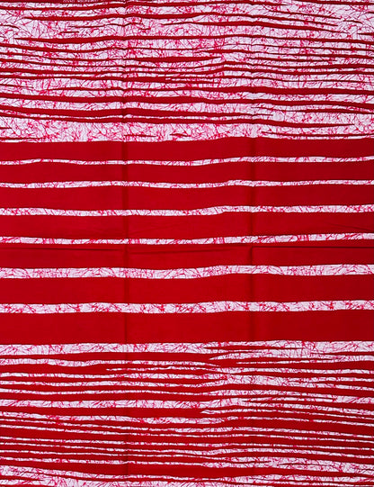 African Print Fabric/ Ankara - Red, White 'No Further Discussion' Design, YARD or WHOLESALE