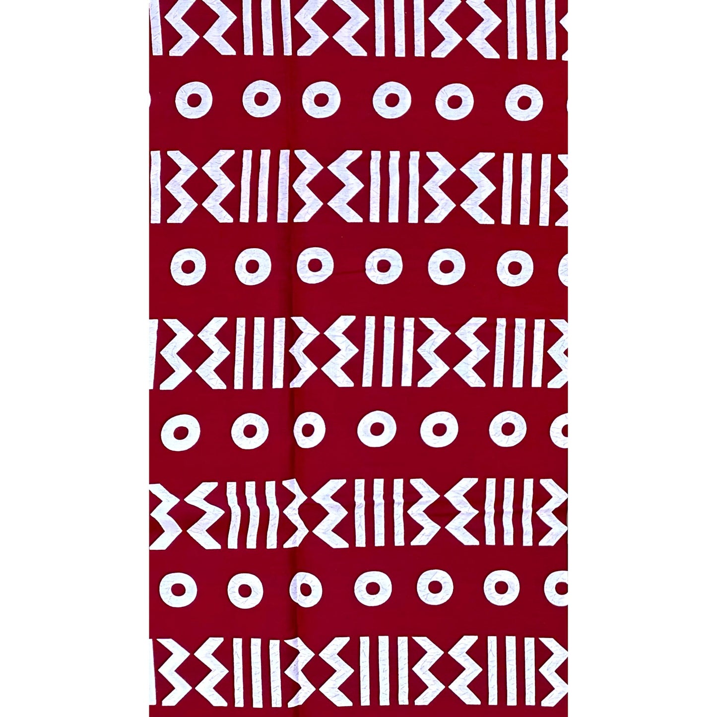 African Print Fabric/ Ankara - Dark Red, White 'Soro Soke' Design, YARD or WHOLESALE