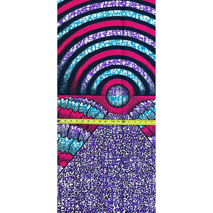 African Print Fabric/ Ankara - Purple, Pink, Teal, Blue 'Osupa Lau,' YARD