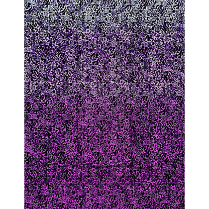 African Fabric/ Ankara - Shades of Purple, Black 'Sasha' Design, YARD or WHOLESALE