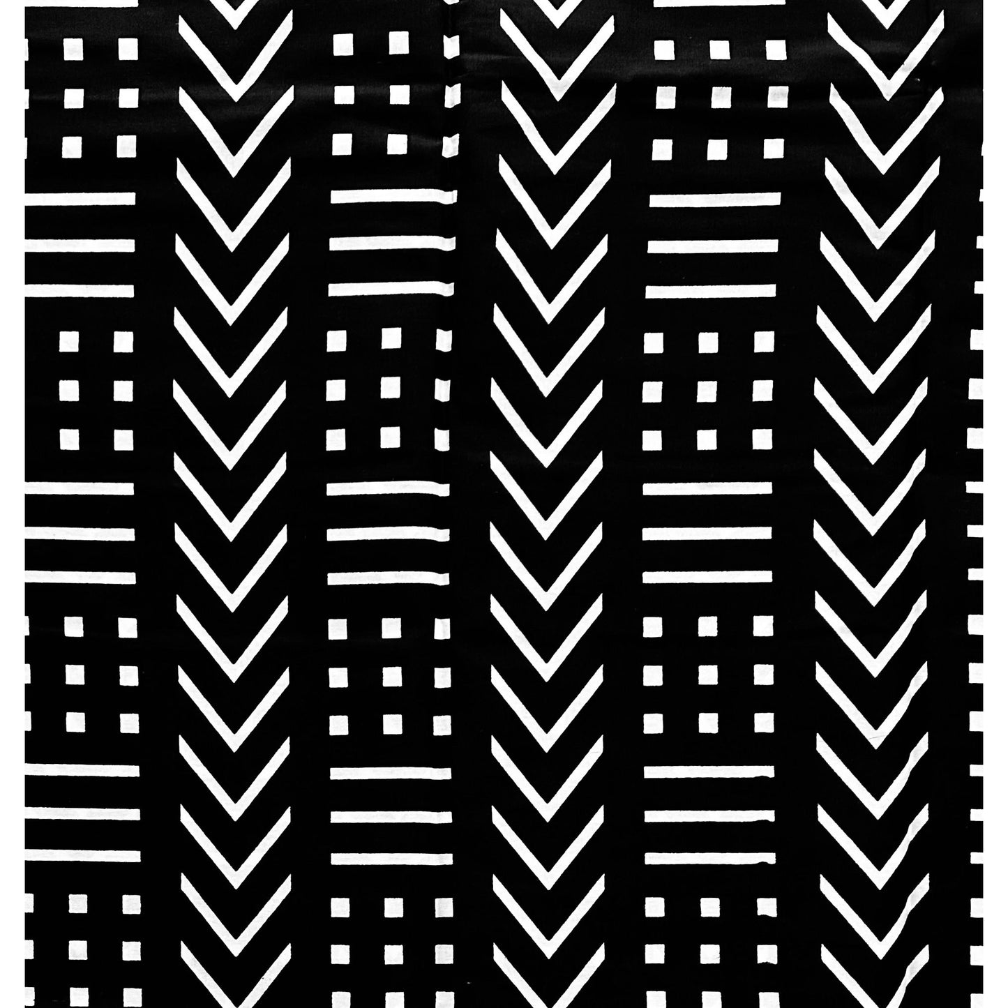 African Print Fabric/ Ankara - Black, White 'Dakar Dash’, YARD or WHOLESALE