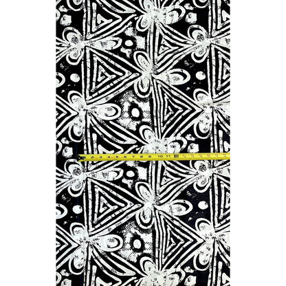 African Print Fabric/ Ankara - Black, White 'Street Sketch' Design, YARD or WHOLESALE