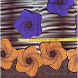 African Print Fabric/Ankara - Shades of Brown, Purple, White "Séraphine" Design