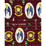 African Print Fabric/ Ankara - Green, Brown, Yellow 'The Savior Has Come,’ 1 YARD