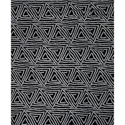 African Print Fabric/ Ankara - Black, White 'Tribal Matrix' Design, YARD or WHOLESALE
