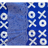 African Print Fabric/ Ankara - Blue, White 'XOXO', Per Yard or Wholesale