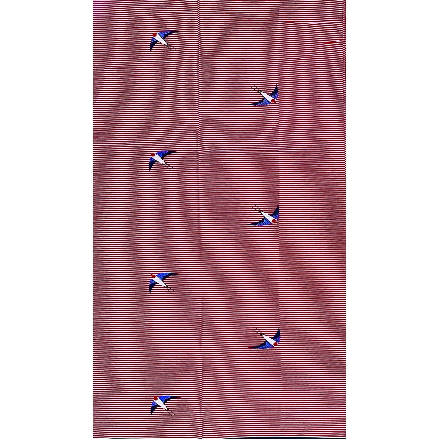 African Print Fabric/Ankara - Red, Blue "Cleared for Takeoff" Design, YARD or WHOLESALE