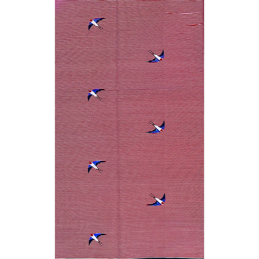 African Print Fabric/Ankara - Red, Blue "Cleared for Takeoff" Design, YARD or WHOLESALE