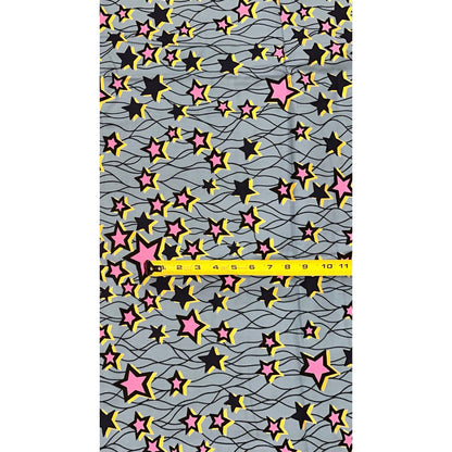 African Print Fabric/ Ankara - Gray, Metallic Gold, Pink, Navy, Black 'Celebrity' Design, YARD or WHOLESALE