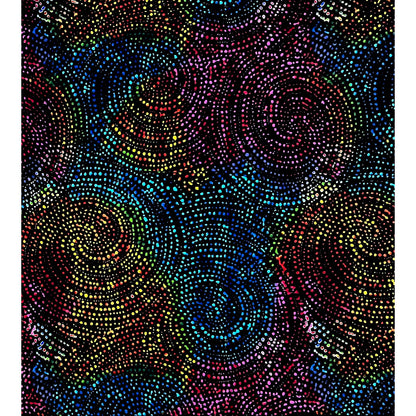 African Print Fabric/ Ankara - Blue, Black, Yellow, Pink 'Onyx Aurora' Design, YARD or WHOLESALE