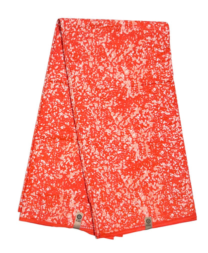African Print Fabric/Ankara - Orange "Vintage Winehouse" Design, YARD or WHOLESALE