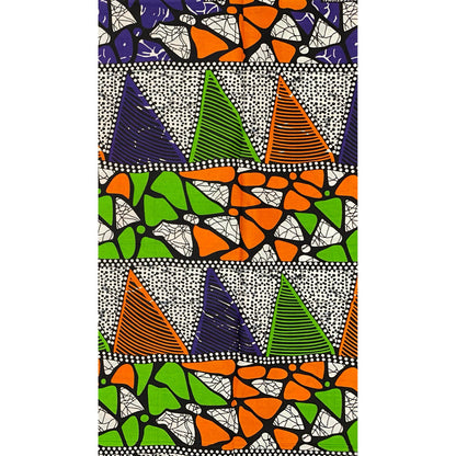 African Print Fabric/ Ankara - Orange, Purple, Green 'Aso Eyo’ YARD or WHOLE