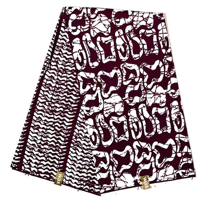 African Print Fabric/ Ankara - Brown, White "Soil & Soul", YARD or WHOLESALE