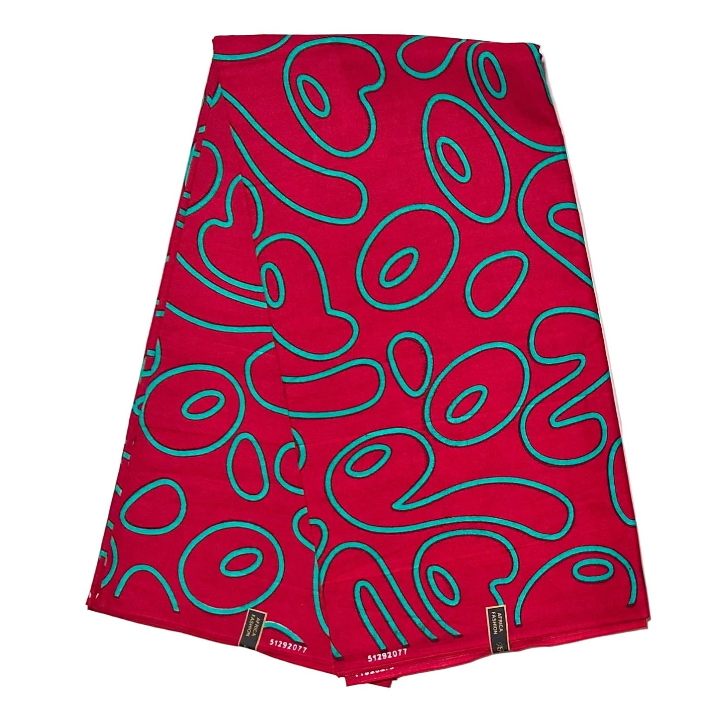 African Print Fabric/ Ankara - Red, Teal 'Main Character Mischief', Per Yard or Wholesale