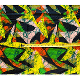 African Fabric/ Ankara - Green, Yellow, Orange, Pink, Black 'Alele,' Design, YARD or WHOLESALE