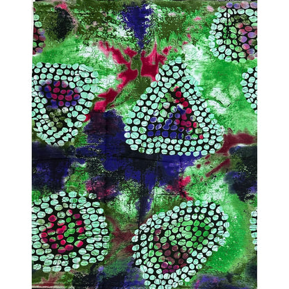 African Print Fabric/ Ankara - Green, Purple, Pink 'Dot, Dot Scatter' Design, Yard or Wholesale