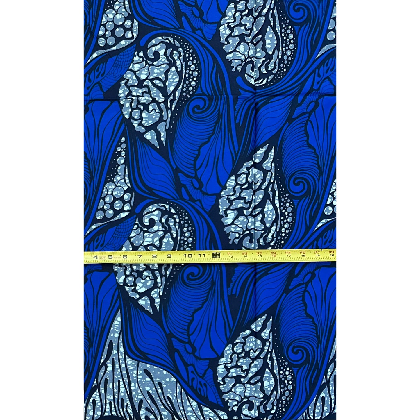 African Print Fabric/ Ankara - Gray, Blue 'What Came Before Us,’ 1 YARD
