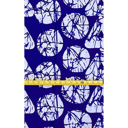 African Print Fabric/ Ankara - Shades of Blue 'House of Sankofa' Design, YARD or WHOLESALE