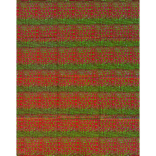 African Print Fabric/ Ankara - Red, Green, Brown 'Reptilian Vibes' Design