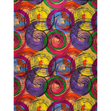 African Print Fabric/ Ankara - Pink, Blue, Purple, Orange 'Sira Twists' Design, YARD or WHOLESALE