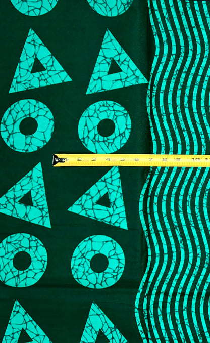 African Print Fabric/ Ankara - Shades of Green 'Odaan Rhythm', Per Yard or Wholesale