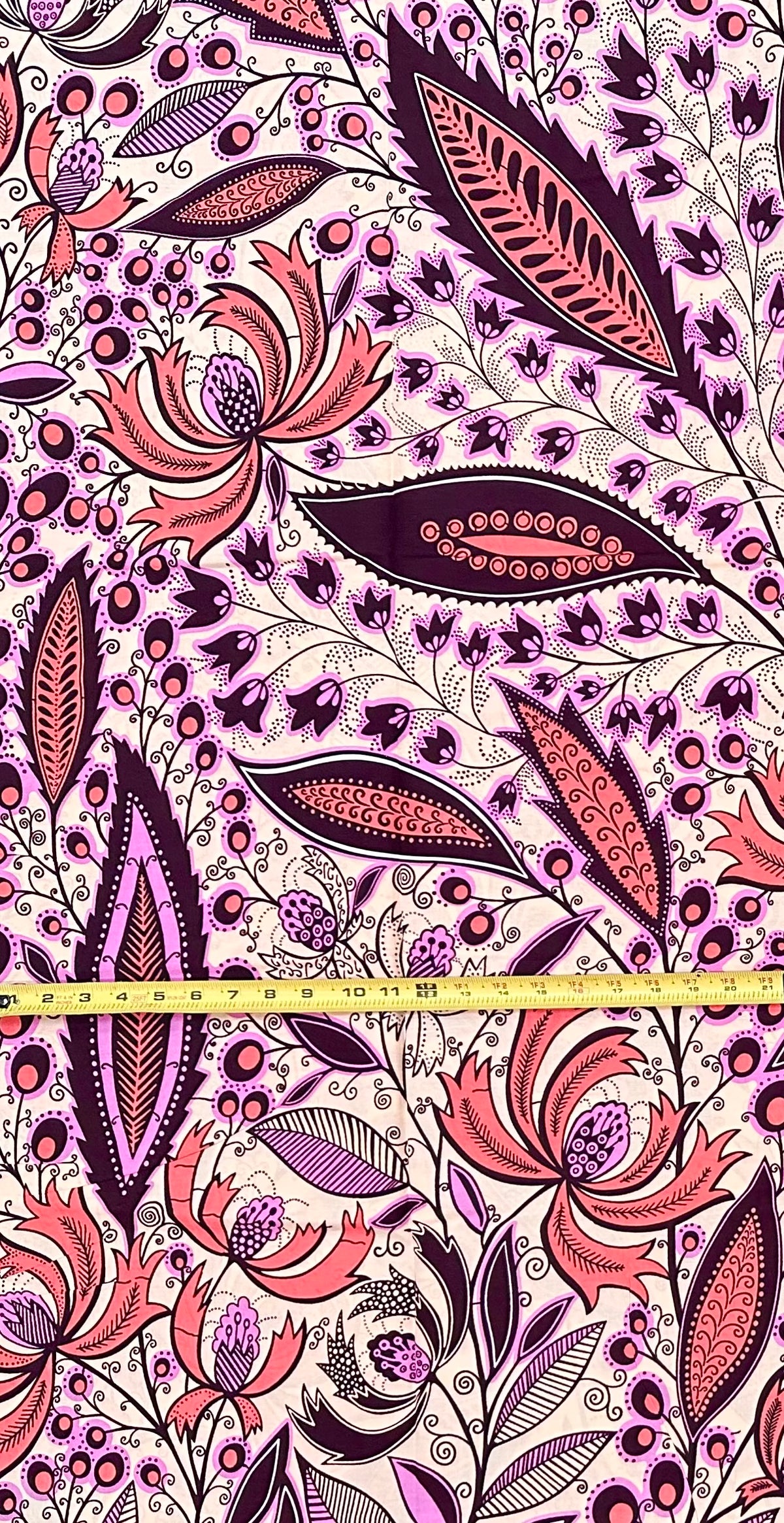 African Print Fabric/Ankara - Pink, Purple, Brown 'Petal Theory', YARD or WHOLESALE
