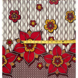 African Print Fabric/Ankara - Brown, Red, Yellow, Cream "Liliane" Design, Yard