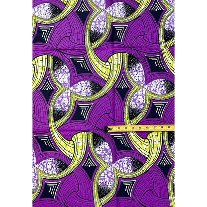 African Print Fabric/Ankara - Purple, Green "Niloufar" Design